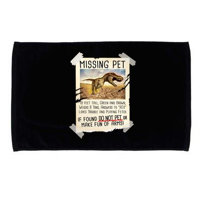 Funny Missing Pet T-Rex Dinosaur Microfiber Hand Towel