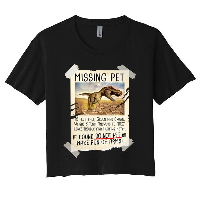 Funny Missing Pet T-Rex Dinosaur Crop Top