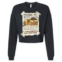 Funny Missing Pet T-Rex Dinosaur Cropped Pullover Crew