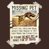 Funny Missing Pet T-Rex Dinosaur Cooling Performance Long Sleeve Crew