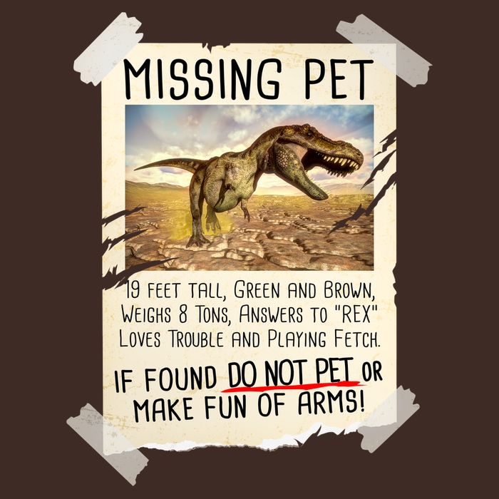 Funny Missing Pet T-Rex Dinosaur Cooling Performance Long Sleeve Crew