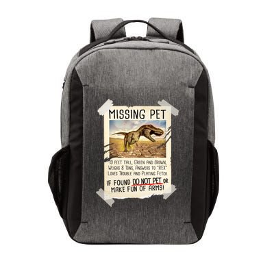 Funny Missing Pet T-Rex Dinosaur Vector Backpack