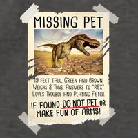 Funny Missing Pet T-Rex Dinosaur Vector Backpack