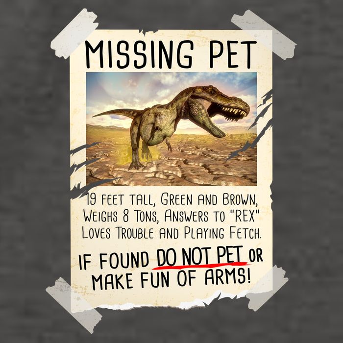 Funny Missing Pet T-Rex Dinosaur Vector Backpack