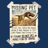 Funny Missing Pet T-Rex Dinosaur Infant Baby Jersey Bodysuit
