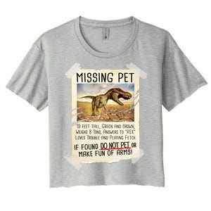 Funny Missing Pet T-Rex Dinosaur Women's Crop Top Tee