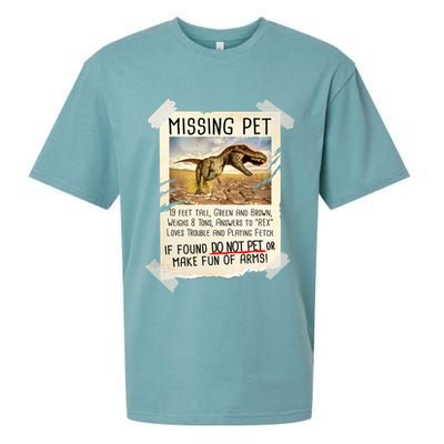 Funny Missing Pet T-Rex Dinosaur Sueded Cloud Jersey T-Shirt