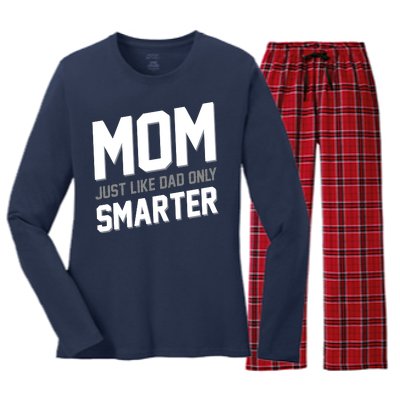 Funny Mom Just Like Dad Only Smarter Women's Long Sleeve Flannel Pajama Set 