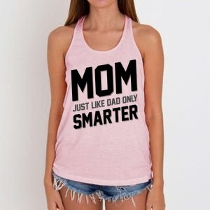 Funny Mom Just Like Dad Only Smarter Women's Knotted Racerback Tank