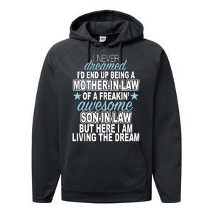 Funny Mother In law Awesome Son In Law Performance Fleece Hoodie