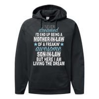 Funny Mother In law Awesome Son In Law Performance Fleece Hoodie