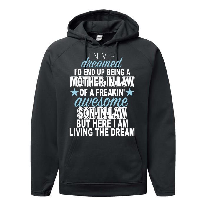 Funny Mother In law Awesome Son In Law Performance Fleece Hoodie