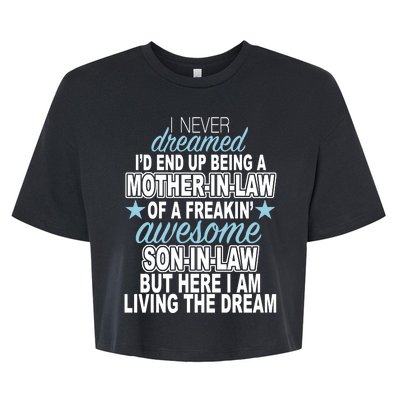 Funny Mother In law Awesome Son In Law Bella+Canvas Jersey Crop Tee