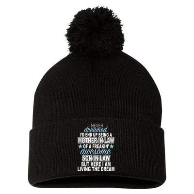 Funny Mother In law Awesome Son In Law Pom Pom 12in Knit Beanie