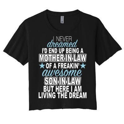 Funny Mother In law Awesome Son In Law Women's Crop Top Tee