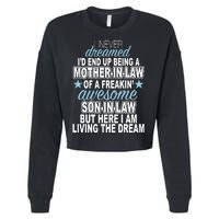 Funny Mother In law Awesome Son In Law Cropped Pullover Crew