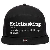 Funny Multitasking Definition 7 Panel Mesh Trucker Snapback Hat