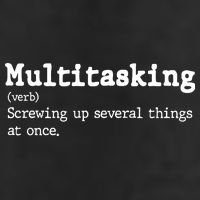 Funny Multitasking Definition 7 Panel Mesh Trucker Snapback Hat