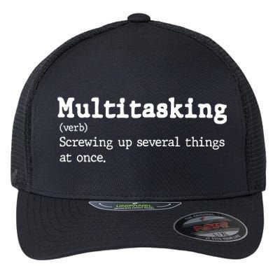 Funny Multitasking Definition Flexfit Unipanel Trucker Cap