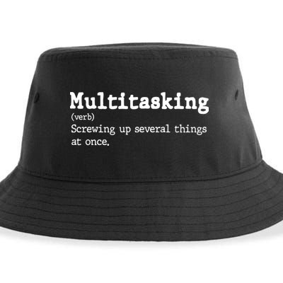 Funny Multitasking Definition Sustainable Bucket Hat