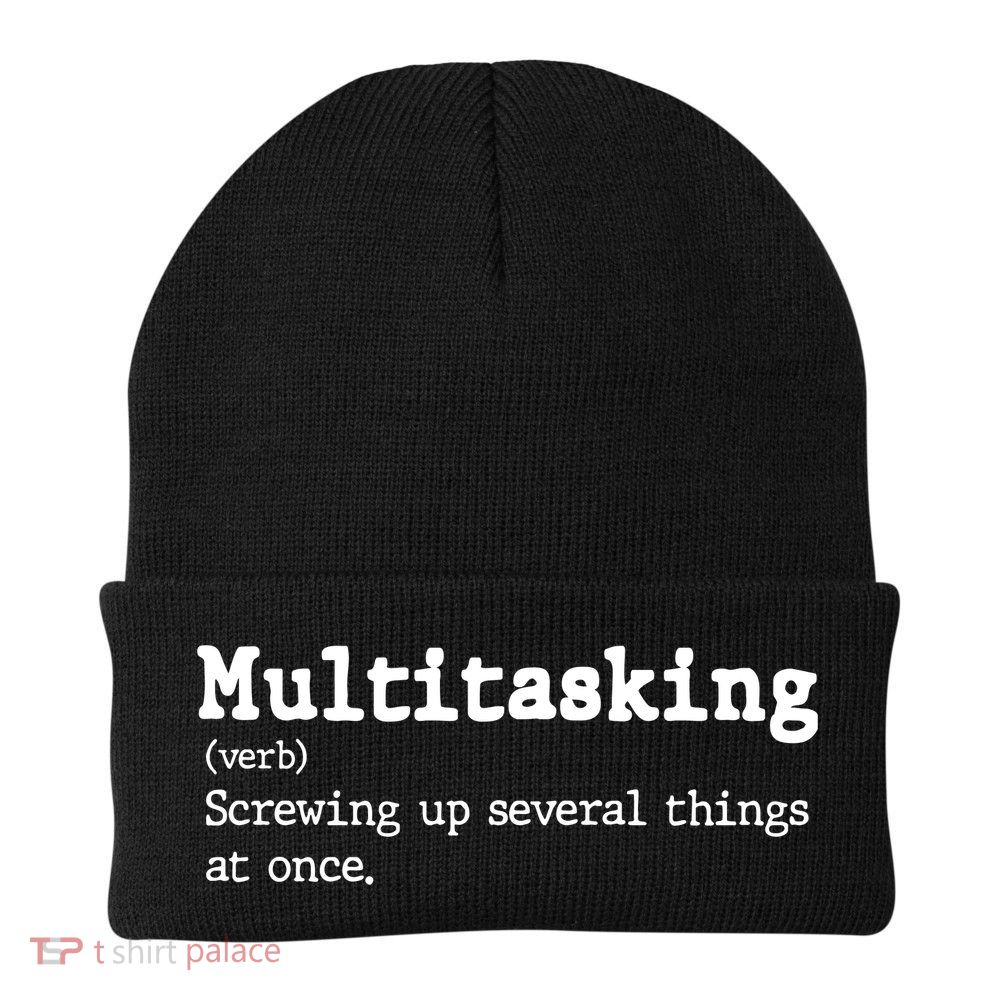 Funny Multitasking Definition Beanie