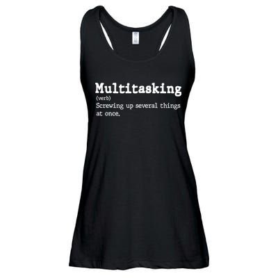 Funny Multitasking Definition Ladies Essential Flowy Tank