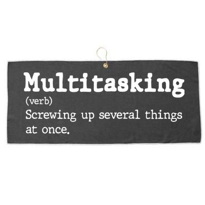 Funny Multitasking Definition Large Microfiber Waffle Golf Towel