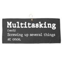 Funny Multitasking Definition Large Microfiber Waffle Golf Towel
