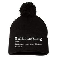 Funny Multitasking Definition Pom Pom 12in Knit Beanie