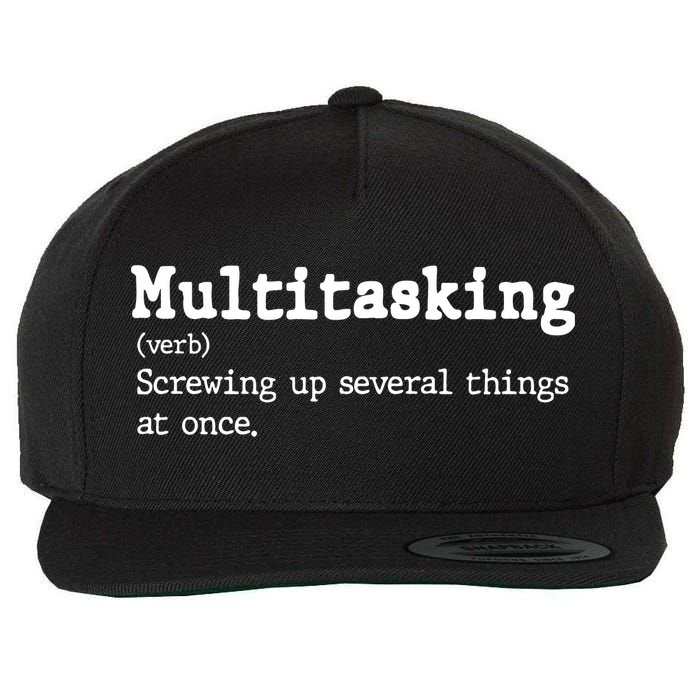 Funny Multitasking Definition Wool Snapback Cap