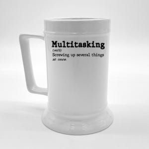 Funny Multitasking Definition Beer Stein