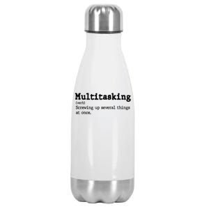 Funny Multitasking Definition Stainless Steel Insulated Water Bottle