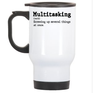 Funny Multitasking Definition Stainless Steel Travel Mug