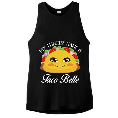 Funny My Princess Name is Taco Belle Ladies PosiCharge Tri-Blend Wicking Tank