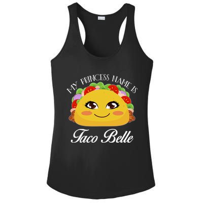 Funny My Princess Name is Taco Belle Ladies PosiCharge Competitor Racerback Tank