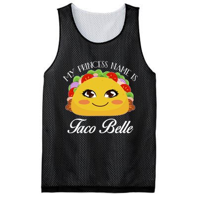 Funny My Princess Name is Taco Belle Mesh Reversible Basketball Jersey Tank