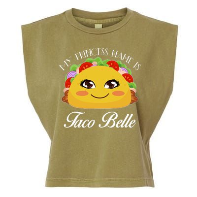 Funny My Princess Name is Taco Belle Garment-Dyed Women's Muscle Tee