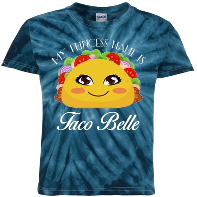 Funny My Princess Name is Taco Belle Kids Tie-Dye T-Shirt