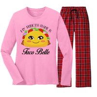 Funny My Princess Name is Taco Belle Women's Long Sleeve Flannel Pajama Set 