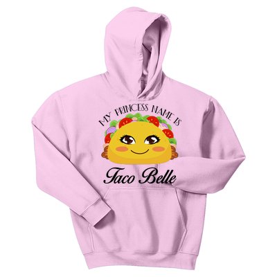 Funny My Princess Name is Taco Belle Kids Hoodie