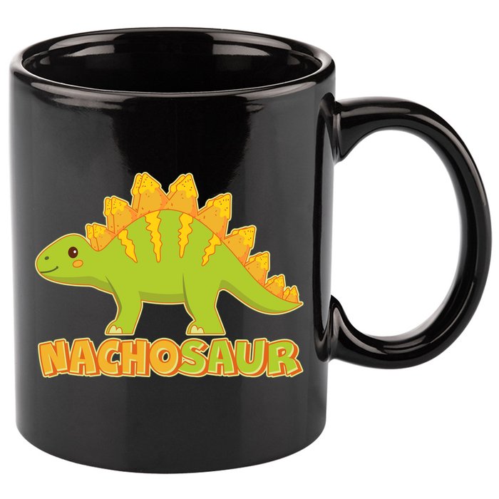 Funny Nachosaur Nacho Cheese Stegosaurus Dinosaur 11oz C Handle Ceramic Mug