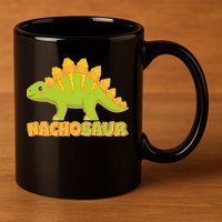 Funny Nachosaur Nacho Cheese Stegosaurus Dinosaur 11oz C Handle Ceramic Mug