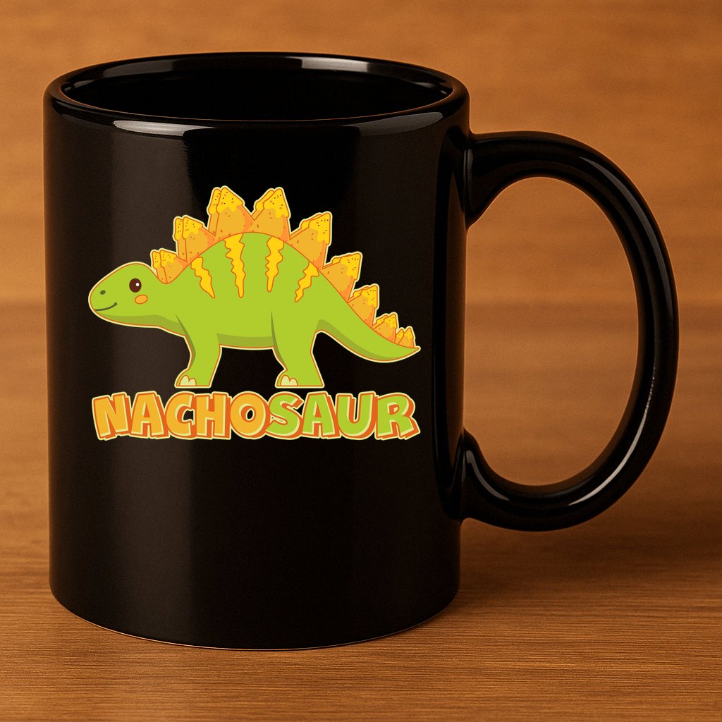 Funny Nachosaur Nacho Cheese Stegosaurus Dinosaur 11oz C Handle Ceramic Mug