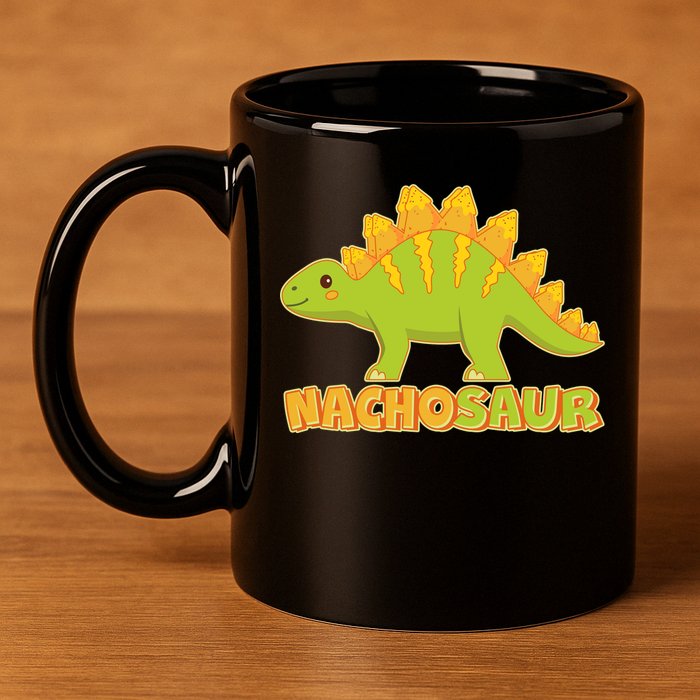 Funny Nachosaur Nacho Cheese Stegosaurus Dinosaur 11oz C Handle Ceramic Mug