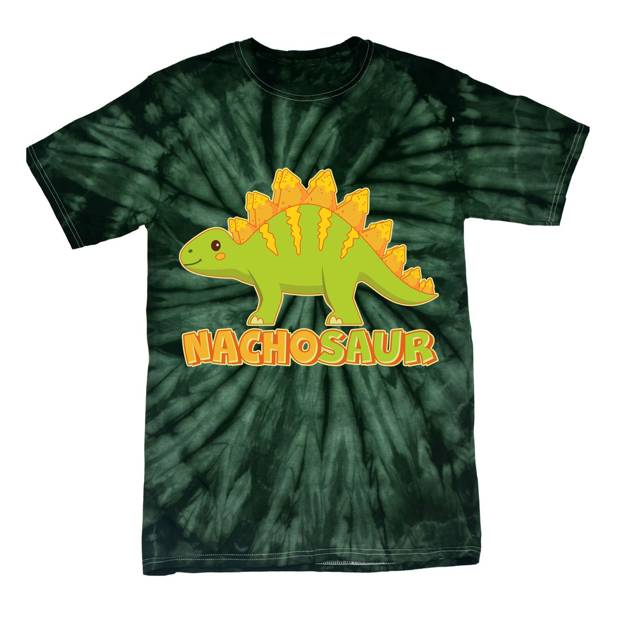 Funny Nachosaur Nacho Cheese Stegosaurus Dinosaur Tie-Dye T-Shirt