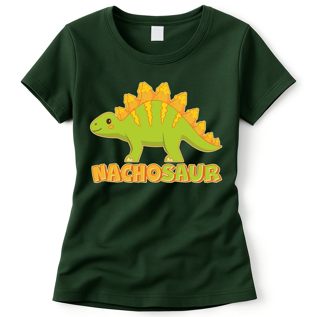 Funny Nachosaur Nacho Cheese Stegosaurus Dinosaur Womens T-Shirt