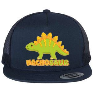 Funny Nachosaur Nacho Cheese Stegosaurus Dinosaur Flat Bill Trucker Hat