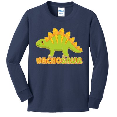 Funny Nachosaur Nacho Cheese Stegosaurus Dinosaur Kids Long Sleeve Shirt