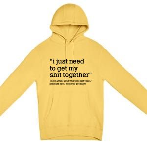 Funny New Year I Just Need to Get My Shit Together Premium Pullover Hoodie