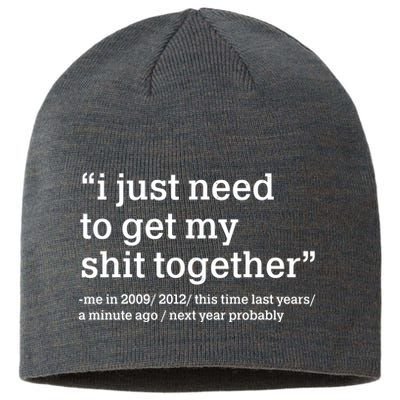 Funny New Year I Just Need to Get My Shit Together Sustainable Beanie